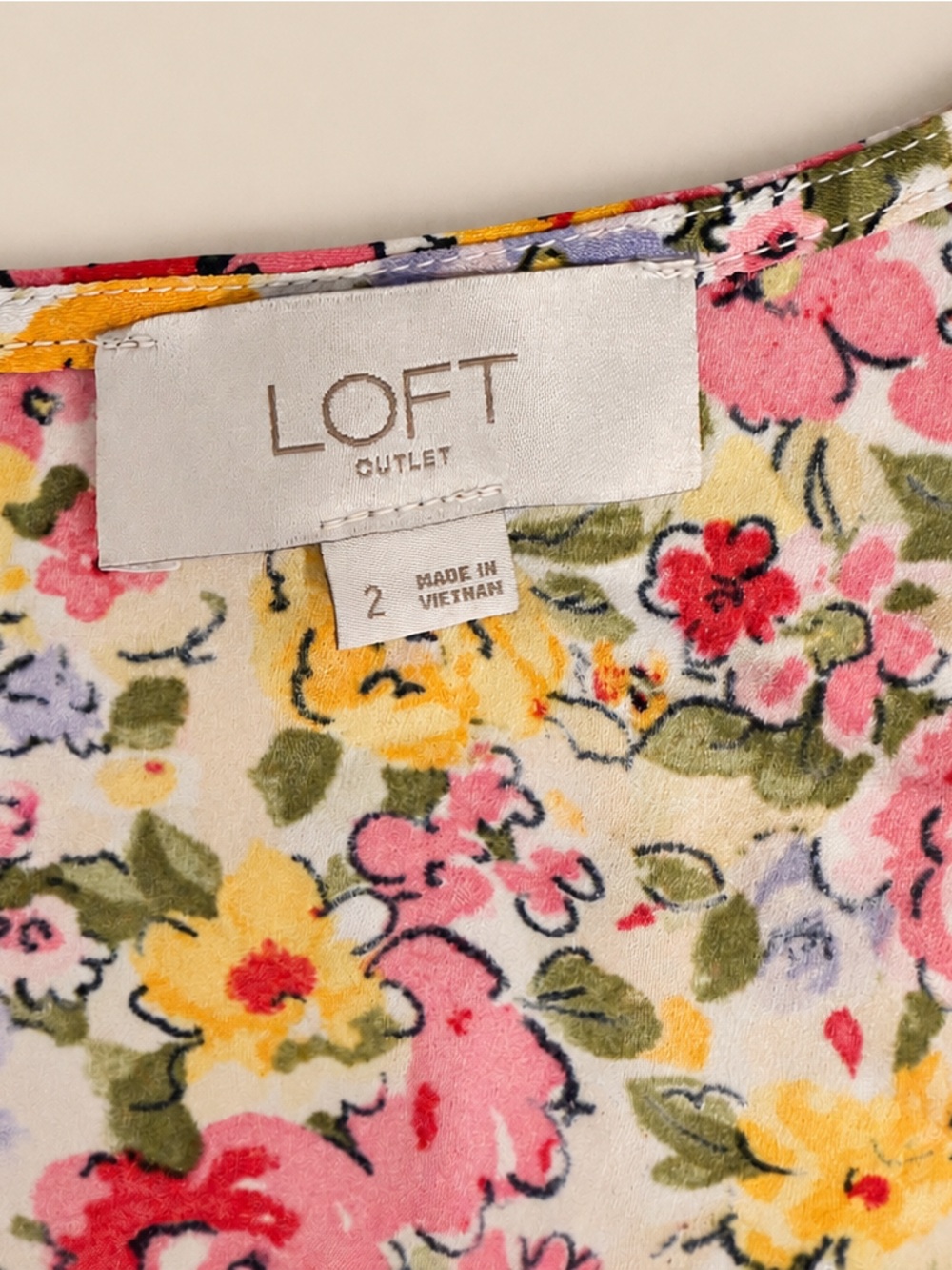 LOFT Outlet Floral Tie-Front Dress Size 2 - Picture 3 of 8